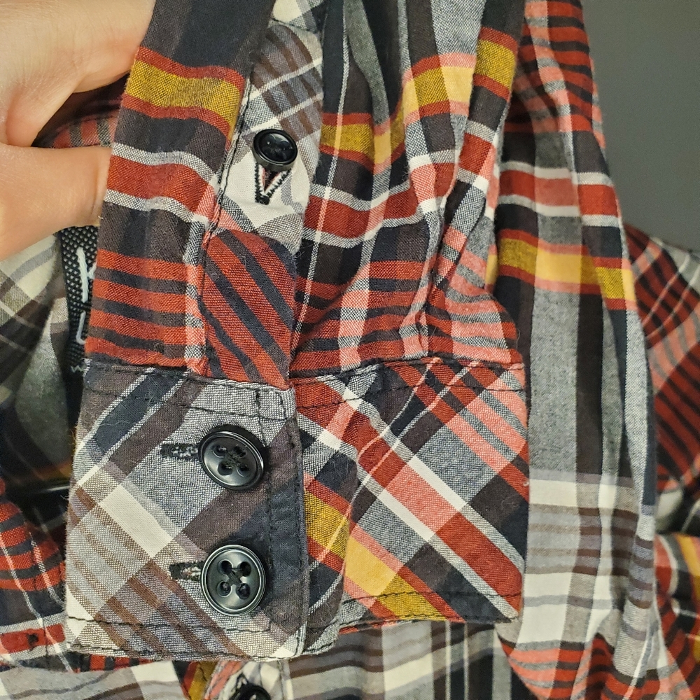 Kane Unke Mens Shirt XL Plaid Grunge Punk Country 90s - Picture 6 of 6